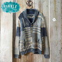 【SUMMERセール】【セール】Lucky Brand(ラッキーブランド)インディゴ パッチワーク カーディガン【メンズ ビンテージ風 】
