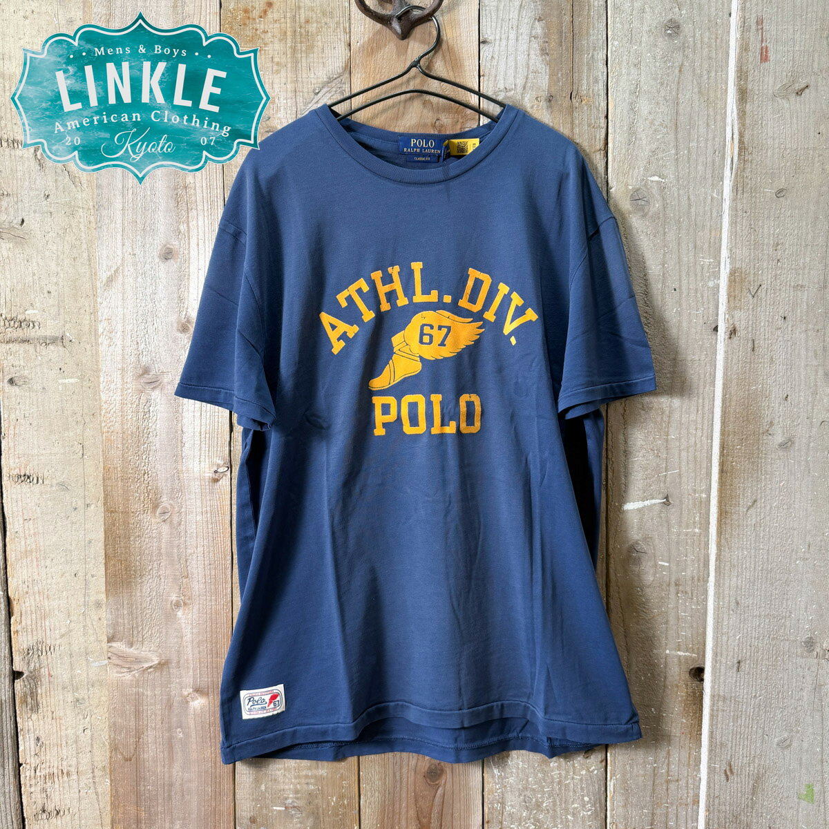 Polo Ralph Lauren(ポロ ラルフローレン)【 フットウィング 】 フロッキー プリント Tシャツ【 メンズ ウィングフット ビンテージ風 Pウィング 】