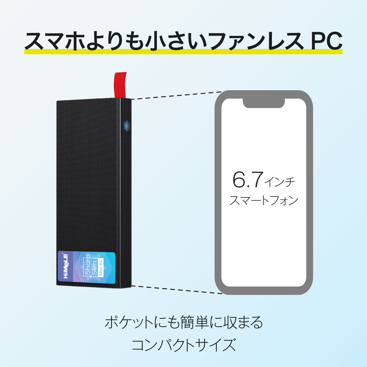 HiMeLE ミニPC PCG02 Pro メモリ8GB ストレージ128GB Windows 11 Pro 6.7インチスマートフォンサイズのファンレスミニPC PCG02 Pro-8/128-W11Pro(N100) 3