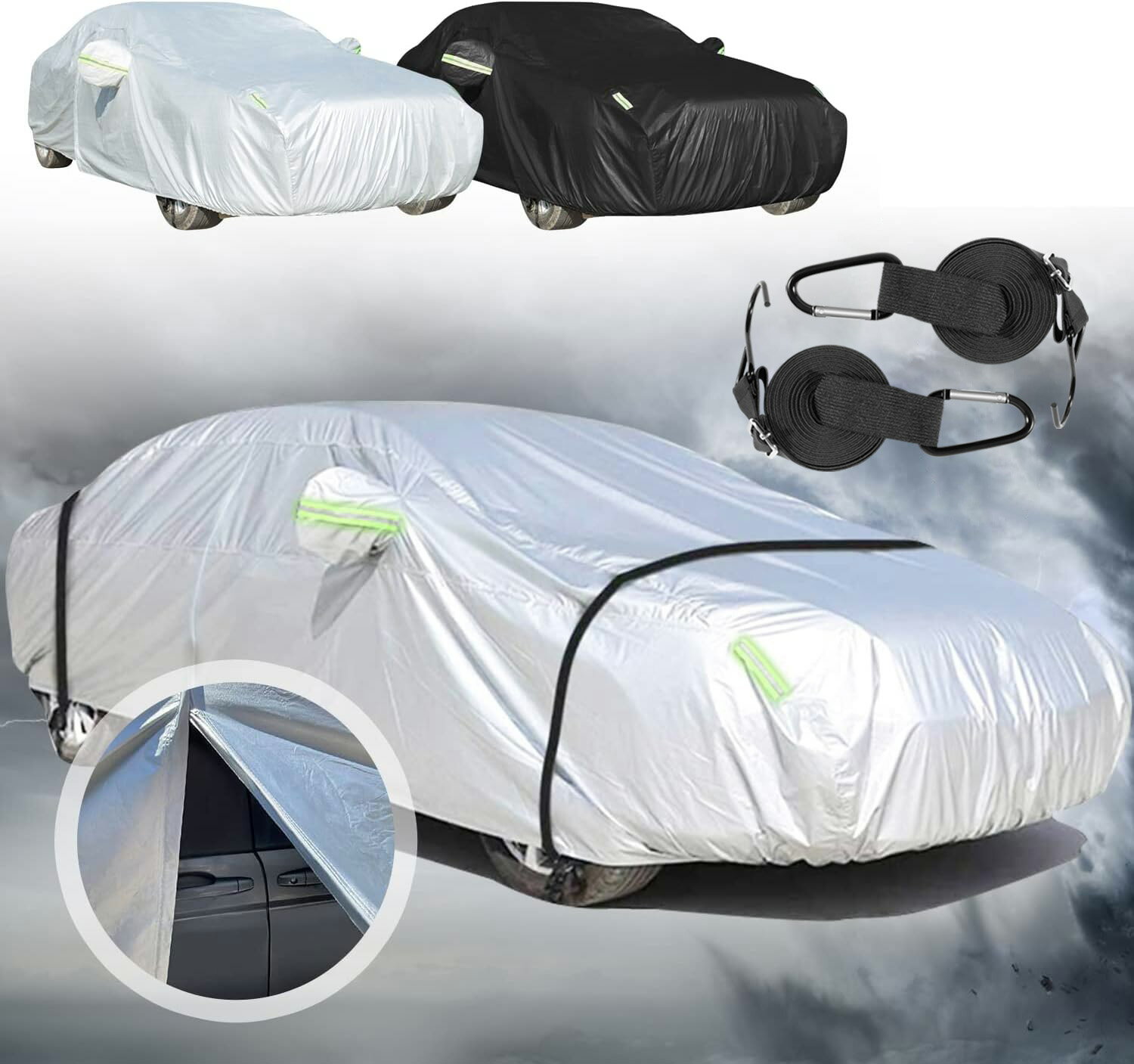 ジープ車用ボディーカバー 型式専用カーカバー UVカット 裏起毛 防水防塵凍結防止 3本防風ベルト付け 3本防風ベルト付け 防水ファスナー右側開け ジープ コンパス 3BA-M624 2017年12月〜現行