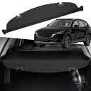 延長型カーゴカバー マツダ CX-5 (2013-2024)用 全モデル ブラック 延長型トランクカバー インテリアアクセサリー 家族へのギフト (キャンバス)