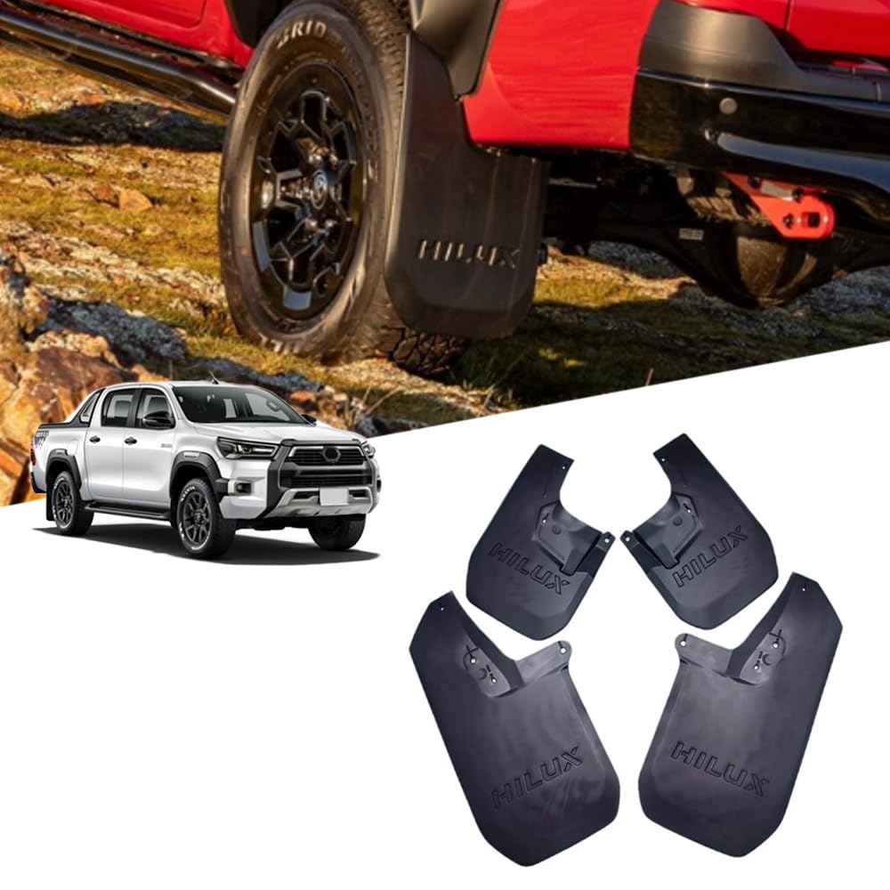 ハイラックス ヴィーゴHilux GR (2024年現在) カスタムパーツ フェンダー スプラッシュガード 外装アクセサリー 耐摩耗性 前後輪スプラッシュガード PP樹脂 4pcs ハイラックスアクセサリー