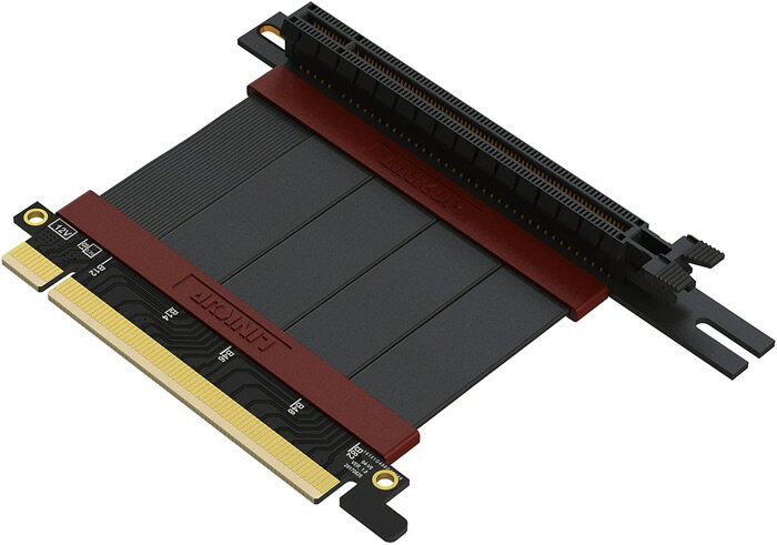 【メーカー1年保証】 ウルトラ PCIe 4.0 X16 ライザーケーブル 【RTX3090 RX6900XT x570 B550 Z590テスト済み】超極高速シールド 垂直GPUマウント ゲーム用 PCI Express 第4世代 左角度【5 cm…