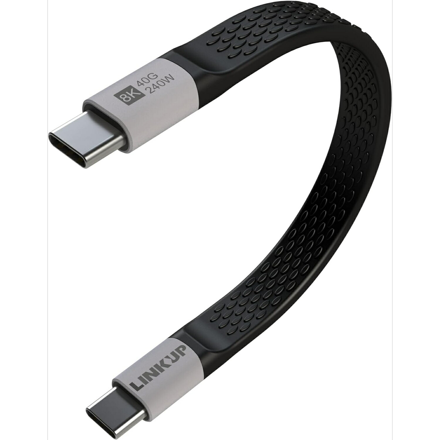 LINKUP - USB 4.0 240W 40Gbps Type-C タイプc cタイプケーブル Thunderbolt 4 [13cm] 8K/60Hzビデオ 高速データ転送 高速充電 携帯用 柔らか モバイルバッテリーケーブル iPhone 15 Pro/Max MacBook Pro/Air iPad Pro Galaxy S23に対応