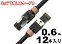 [Flukeフルーク 認証] LAN ケーブル Cat7-0.6M 12本 26AWG 10ギガビット RJ45 コネクタ S/FTP 二重 シールド カテゴリ7 カテゴリ6a 超高速 Cable (将来の40G対応可能) カラー ホワイト ブラック オンラインゲーム PS4 zoom ルーター ストレート【LINKUP公式】