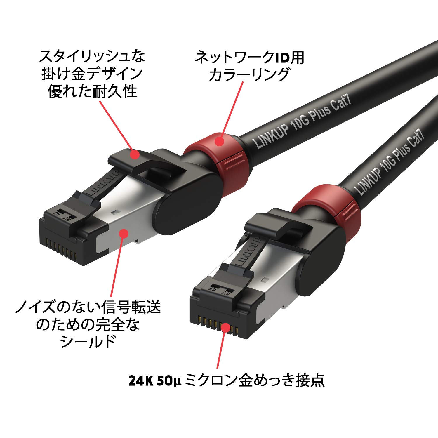 [Flukeフルーク 認証] LAN ケーブル Cat7-4.5m 30AWG 10ギガビット RJ45 コネクタ S/FTP 二重 シールド カテゴリ7 カテゴリ6a 超高速 Cable (将来の40G対応可能) カラー ホワイト ブラック オンラインゲーム PS4 zoom ルーター ストレート ルーター【LINKUP公式】 2