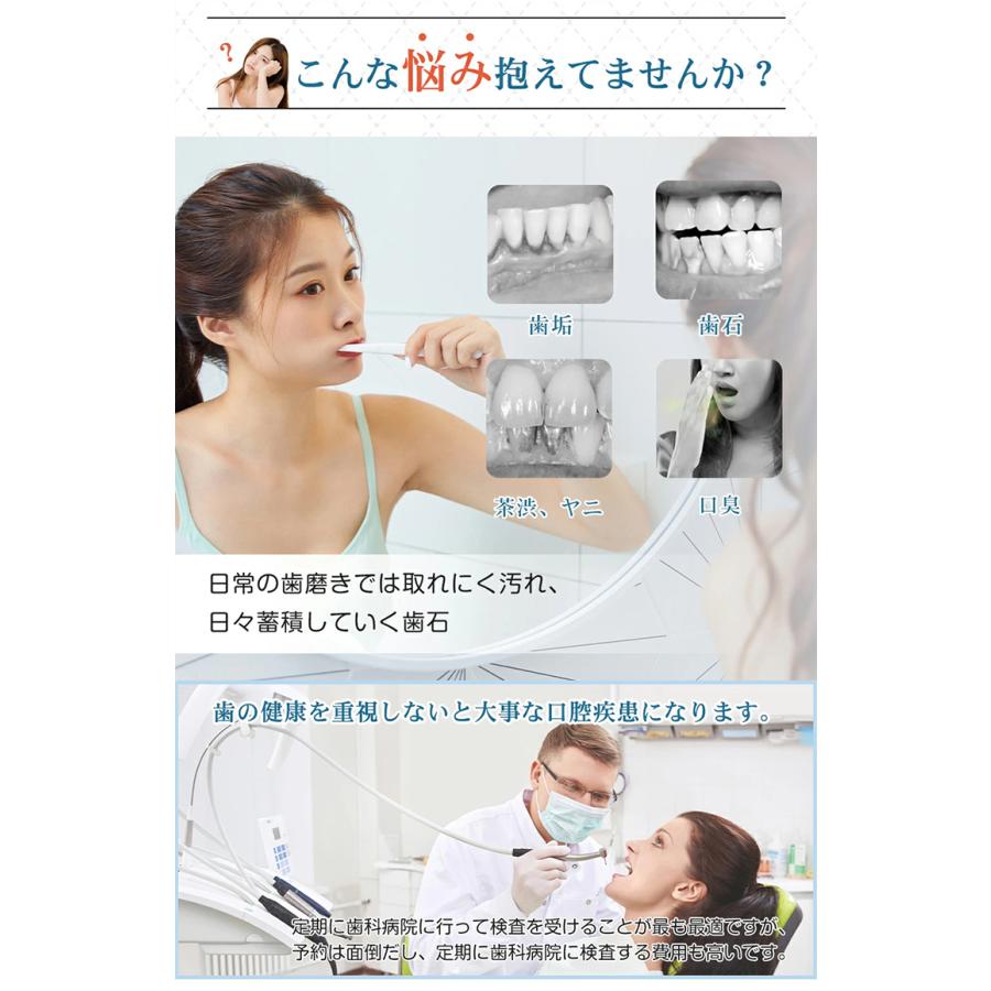 口腔洗浄器 超音波 電動歯ブラシ 歯石取り 口腔ケア IPX7防水 5段モード 口臭防止 ...