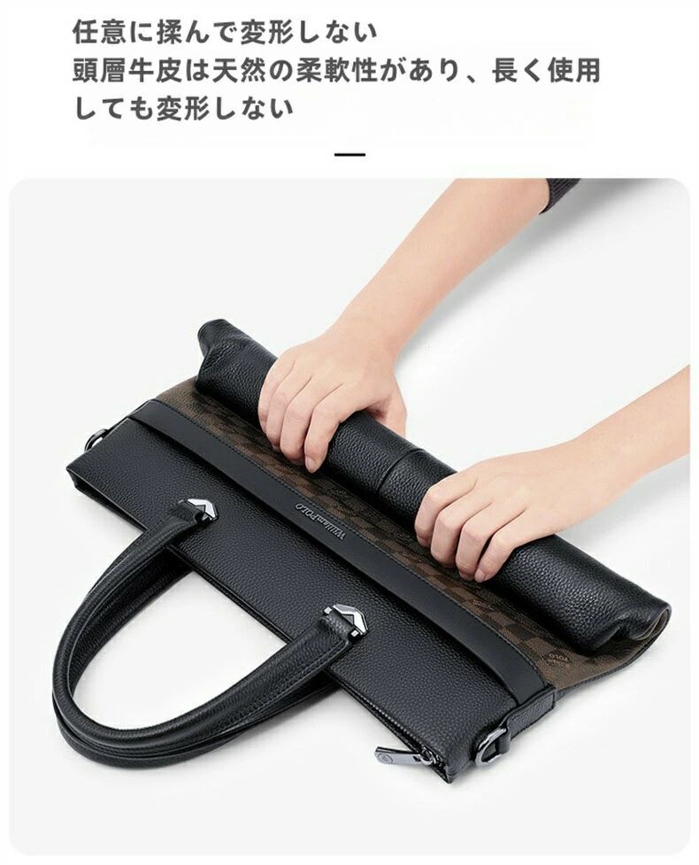 ハンドバッグブリーフケース男性本革ブリーフケースビジネス15インチパソコンバッ...
