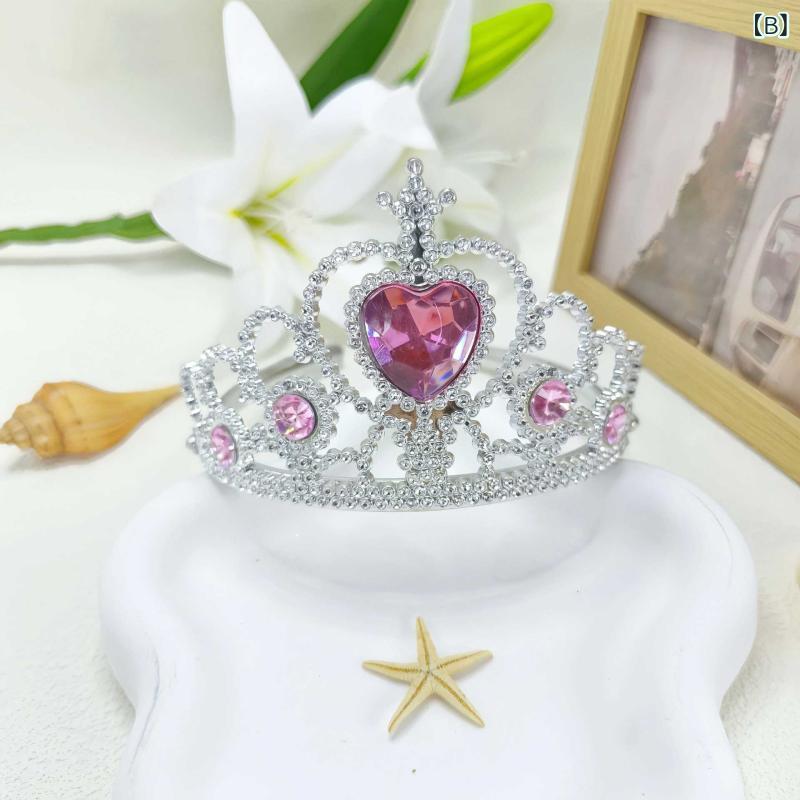 Linnellのかわいい クラウン お姫様 華やか キラキラ ラインストーン 樹脂 プラスチック ヘッドアクセサリー 髪飾り イベント 誕生日 発表｜アングル3