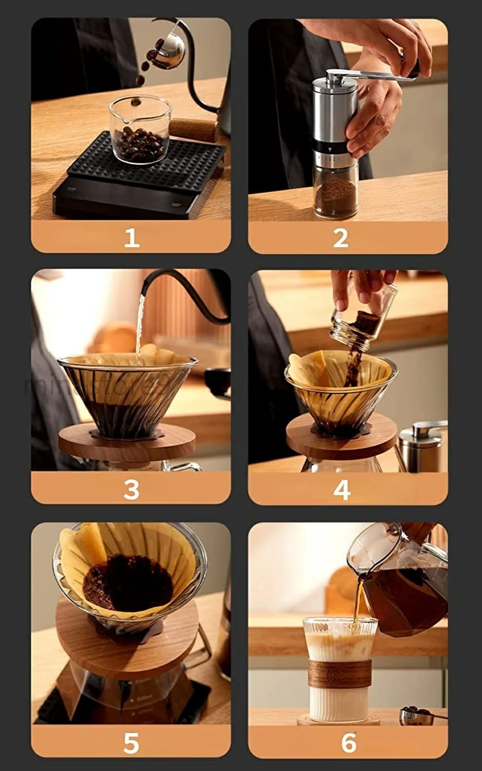 Linnellのキャリー コーヒーセット スタンドタイプ ドリッパーセット 器具 手挽き キャンプ用 アウトドア コーヒー用品 ドリップ コーヒー｜アングル3