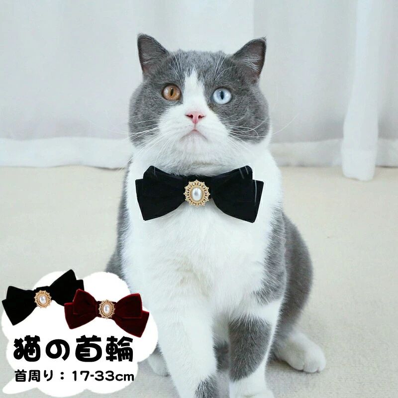 リボン付き ネクタイ猫用 サイズ調整 猫ちゃん