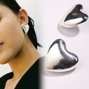 LARGE VOLUPTOUS HEART STUDS　シルバー ハート　ピアス