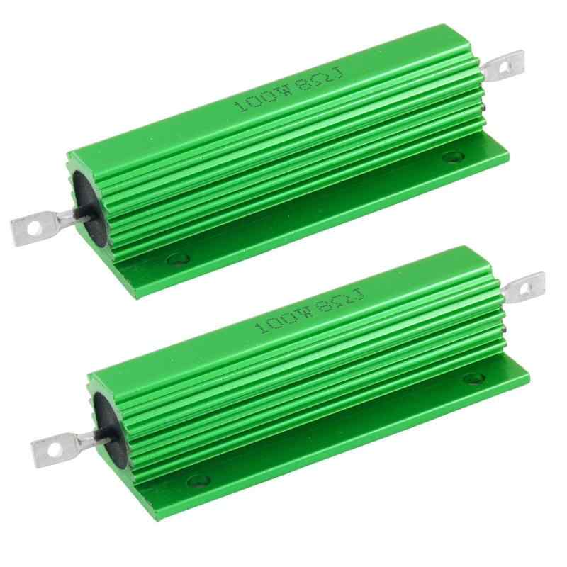 乐天商城 - アルミニウム覆われ ワイヤウーンド抵抗器 ネジタブ 100W 8オーム 2個入り グリーン 5%