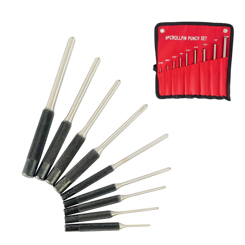 乐天商城 - (R) ピンポンチセット 9本 Φ1.5-Φ7.9mm ロールピン パンチセット 穴あけ工具 DIY 機械 車両 木製品 キャリングバッグ付き