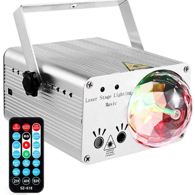Rakuten - ステ-ジライトミラーボール LED ライト ディスコ パ-ティ- KTV カラオゲ クラプ バ- 演出照明ライト 音声起動 回転 スポットライト スピ-カ-内蔵 RGB多色変化 リモコン付き