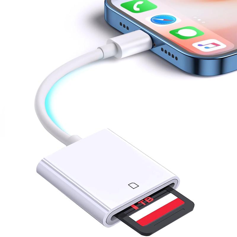Rakuten - SDカードリーダーカードリーダーライトニング sdカードカメラリーダー デジカメ スマホ転送 i-Phone/i-Pad用 高速転送 高精細写真動画/音声ファイル/4Kビデオ 読み込みWord/Excle/PPT/P