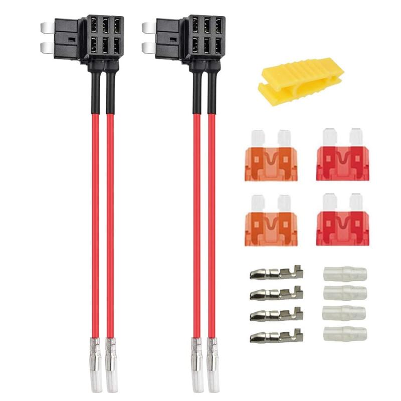 80個 標準ヒューズ 車ブレードヒューズ3A 5A 7.5A 10A 15A 20A 25A 30A 35A 40Aヒューズ脱着工具付き-自動車用