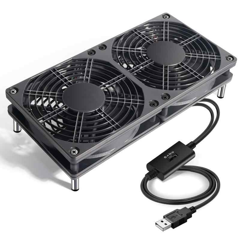USB 冷却 ファン 12cm 2個1組 スピード調整 5V ミニファン 小型PC ゲーム機 ルーターなど用 冷却 ふぁん (組立要)