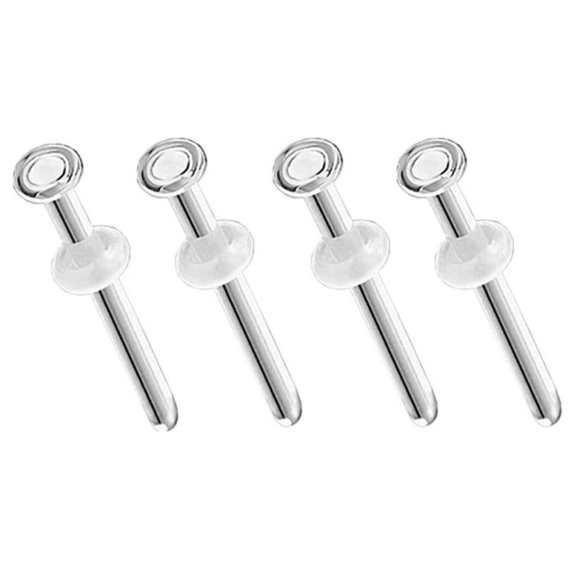 [] 透明ピアス ガラスピアス 1x12x2.2mm 4個入り アレルギーフリー 目立たピアス