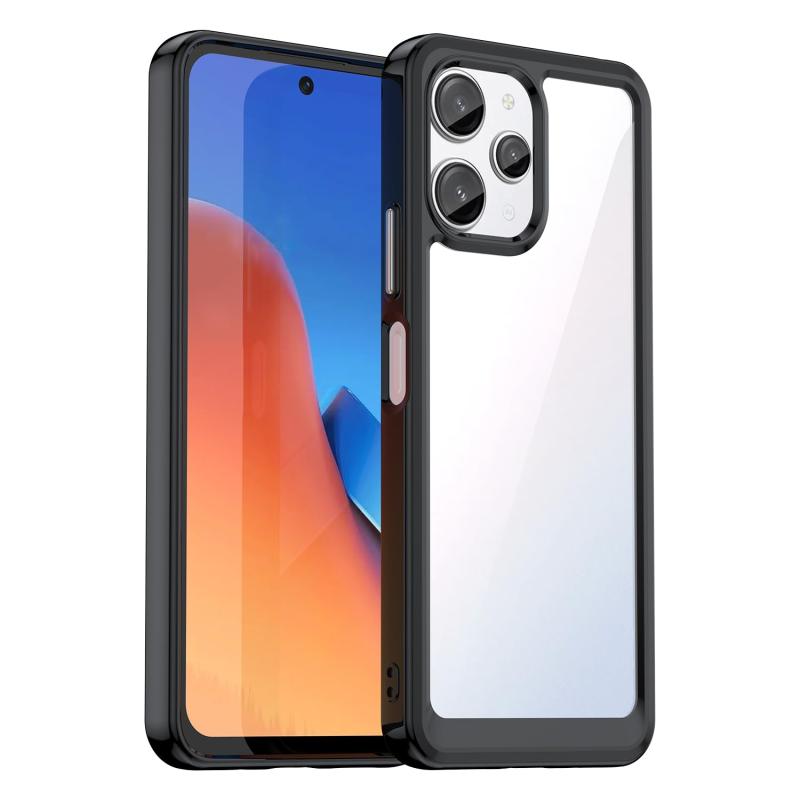 Rakuten - Redmi 12 5G ケース『』新型 軽量 超薄型 TPU+PC 透明 カバー redmi 12 5g 専用 耐衝撃 衝撃吸収 指紋防止 擦り傷防止 レンズ保護 着脱簡単（ブラック）