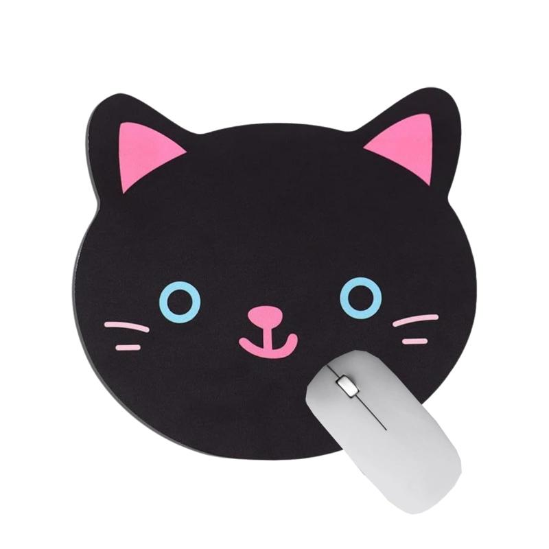 Main Unit - マウスパッド猫 個性的 おしゃれ かわいい猫耳の形猫の顔 柔軟 ゴム製裏面 パソコンPC用 滑り止め(24 x 21.5cm)