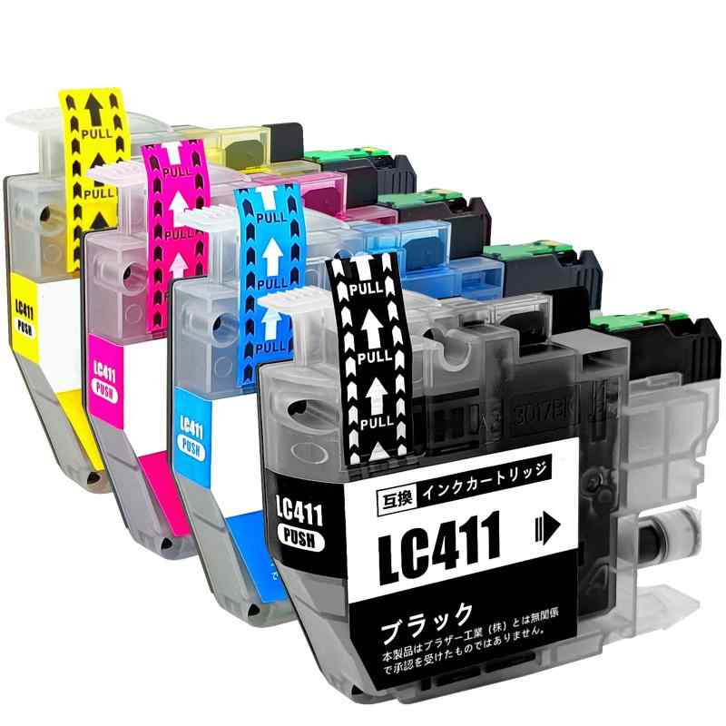 Rakuten - Brother用 ブラザー用 LC411-4PK 互換インクカートリッジLC411インク 4色パック最新チップ型 最優良互換インクカートリッジ大容量 残量表示 対応型番 DCP-J1800CP-J526CP-J914CP-J928CP-J9