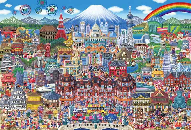 ビバリー(BEVERLY) 日本製 1000マイクロピースジグソーパズル 日本名所大集合 (26×38cm) M81-610
