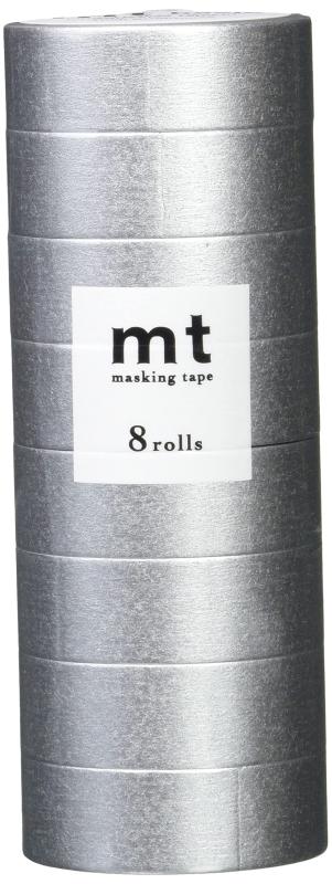 乐天商城 - カモ井加工紙(Kamoi Ka) mt マスキングテープ 8P 幅15mm×7m 533 高輝度シルバー MT08P533