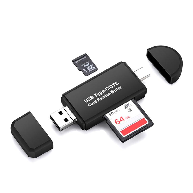 SDメモリー カードリーダー USBマルチカードリーダー 多機能 OTG SD/Micro SDカード両対応 Type-C/Micro usb/USB接続 Windows/New Macbook/Huawei/Xperia/ASUS/Samsung/An