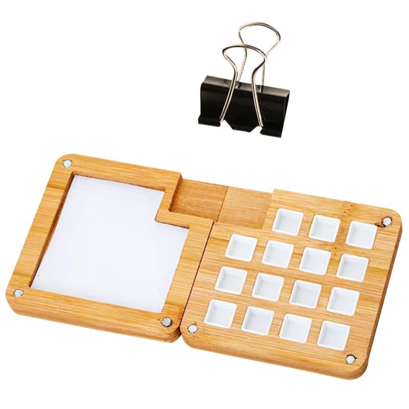 Rakuten - 絵の具パレット 油絵パレット 木製カラーペイントボックス 水彩 木製ペイントコンテナ マグネット蓋 絵画ツール 子供画家 持ち運び簡単 割れ 旅行 絵画