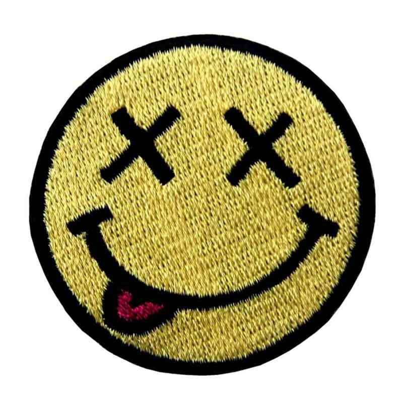 スマイリースマイルハッピーフェイス刺繍のバッジのアイロン付けまたは縫い付けるワッペン