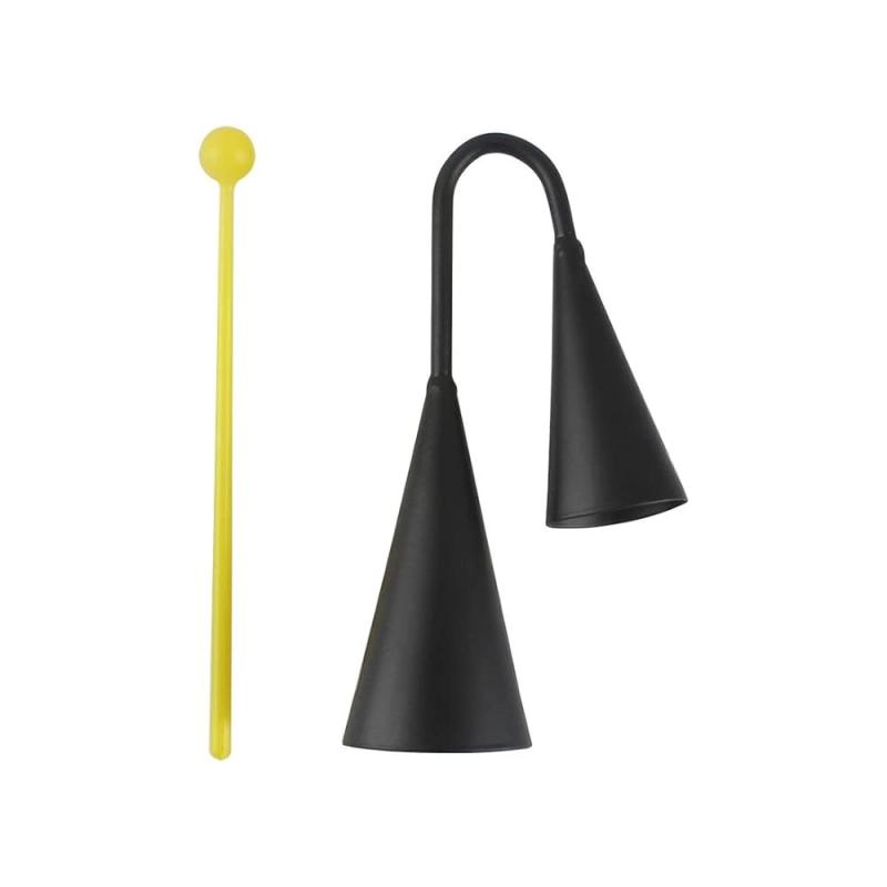 2個セットアゴゴベル サンバ 打楽器 楽器 パーカッション、演奏または装飾用のストライカー付き楽器カウベルメタル