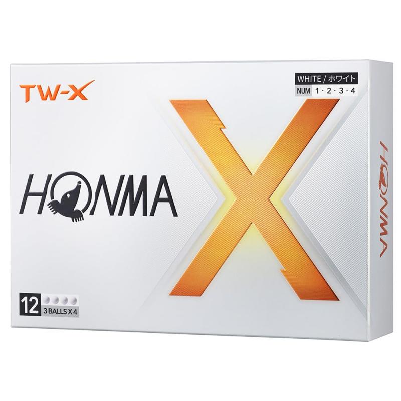 Rakuten - ホンマ ゴルフ ボール TW-X TW-S 2024年モデル 1ダース 12球入り ホワイト イエロー 3ピース ツアー系 スピン 飛距離 ディスタンス ソフト ゴルフボール TOUR WORLD BT2402 本間 HONMA_TW-X_ホワイト(1ダ