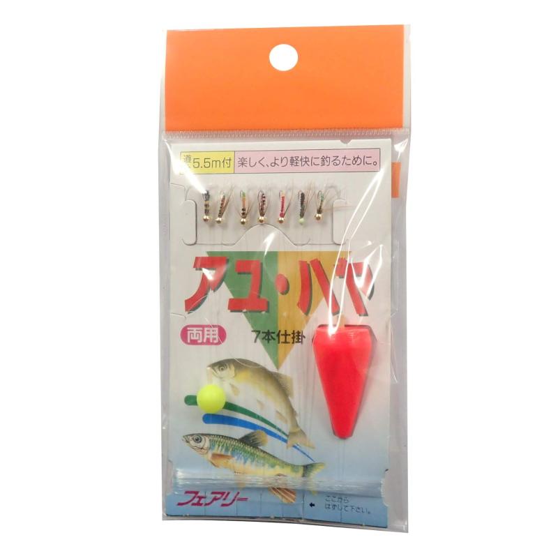 フェアリー(Fairy) 鮎・ハヤ両用7本仕掛 ウキカラーアソート 鮎針2.8号(4.0)
