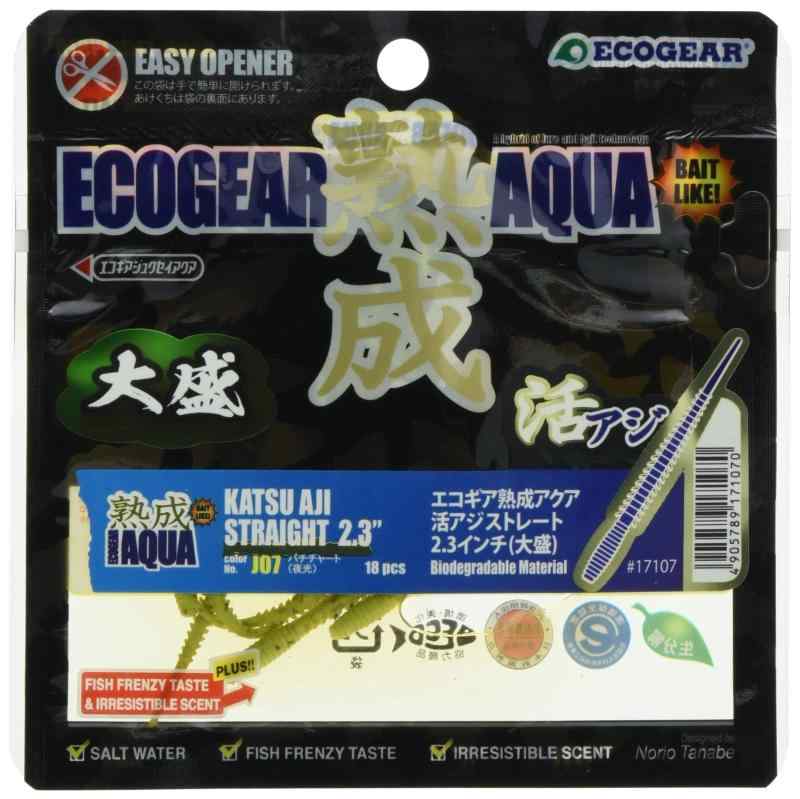 乐天商城 - エコギア(Ecogear) 熟成アクア 活アジストレート 2.3"(大盛) J07 バチチャート(夜光)