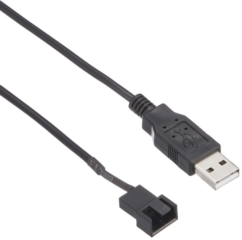 サプライ ケースファン用USB電源変換ケーブル TK-PWFAN6ケース用12V DCファンをUSB電源動作に変更します。USBの5Vを12Vに昇圧する回路を内蔵しており、12V FANをUSB接続で使用できます。ケースファンを簡易卓上ファンにできます。3pinもしくはPWM 4pinコネクタを備えたFANの接続に対応します。インターフェース:ファン用(4pin・3pin) オス-USB Aコネクタ オスケーブル長:0.9mコネクタ:ファン用(4pin・3pin) オス-USB Aコネクタ オス