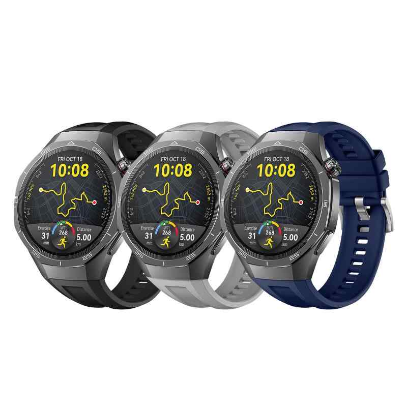 乐天商城 - [] For HUAWEI WATCH Ultimate 2//GT5 Pro 46mm バンド シリコン製 交換ベルト 通気 柔らかい 防水 軽量 耐衝撃 防汗 男女兼用 工具不要（ブラック+ブルー+グレー）