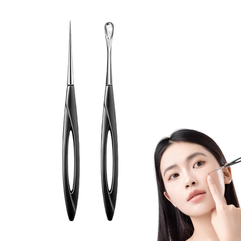 Rakuten - ニキビ 針 2本セット角栓取りニキビ 取り 器具 極細先端 精密ピンセット 黒ずみ取り 携帯便利 毛穴ケア専用キット