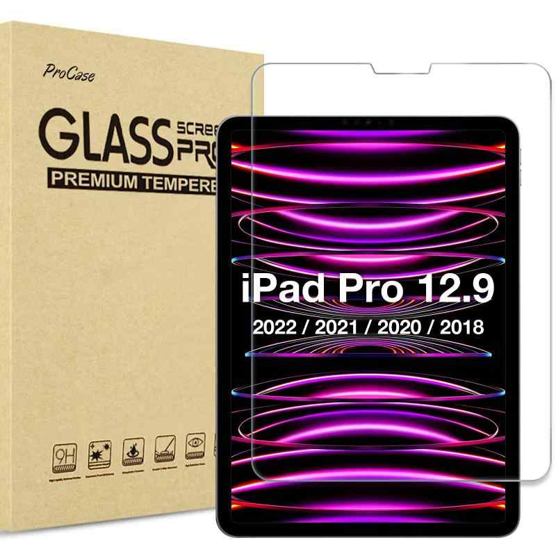 iPad Pro 12.9" 6世代 2022 フィルムガラス 2021 第5世代, 液晶保護フィルム 高透明度 耐指紋、強化ガラス スクリーンプロテクタ..