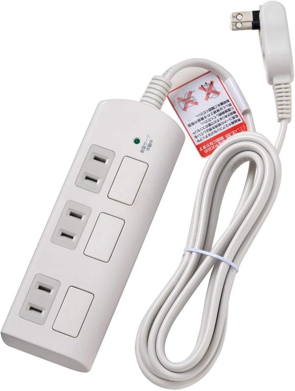 エルパ(A) コード付き電源タップ 耐雷フラットスイッチ付タップ