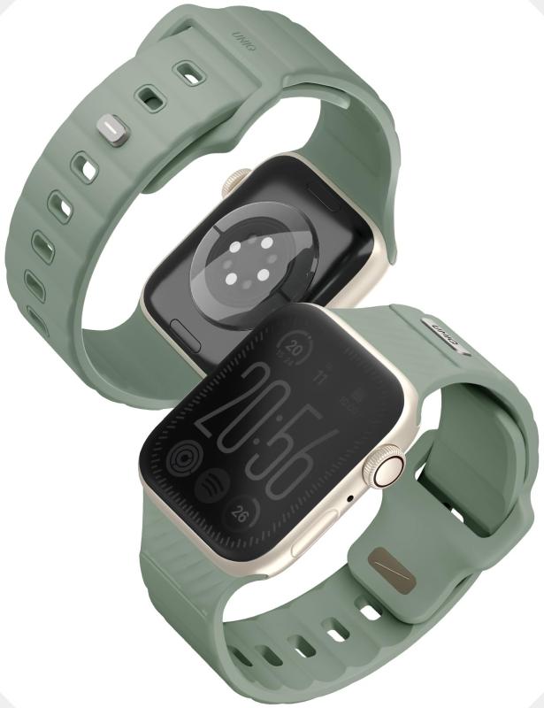 UNIQ Apple Watch バンド 42mm 41mm 40mm Series 11 / SE3 / 10 / 9 / 8 / 7 / SE2 / SE / 6 / 5 / 4 対応 ラバー スポーツバンド アップルウォッチ STRIDE