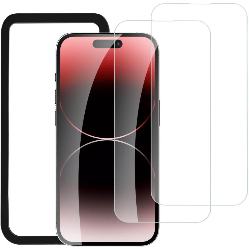 Karpedi ガラスフィルム iPhone 14 Pro 用 強化ガラス 液晶画面 保護フィルム ガイド枠付き 2枚セット 対応機種 iPhone 14 Pro［ iPhone 14 / iPhone 14 Plus / iPhone 14 Pro Maxには対応しておりません ］購入前に、機種を確認していただきますようお願いいたします。 高品質素材製 9H硬度ガラスを採用し、ハードコーティング技術により外部からの衝撃を吸収し、画面へのダメージを可能な限り抑えます。飛散防止加工により万一割れてもガラス破片が飛び散りづらくくなります。 ラウンドエッジ加工・ケースとの相性も良し 縁にラウンドエッジ加工が施されており、引っかかりを感じることなく、スムーズに操作できます。iPhone本体の縁にスペースを残すデザインを取っており、ほどよいサイズ感で、液晶画面を覆いながら、スマホケースと干渉せず併用できます。 高透過率・指紋防止 透過率は99.9%と何もつけてい状態と間違うほどの透明感を実現。 さらに、指紋や汚れが付着しにくい 指紋防止 コーティングを施し、滑らかな表面となっているので汚れから守りながらもより良い操作性を実現した 液晶保護フィルム です。 簡単貼り付け・ガイド枠付き iPhone 14 Pro 専用の貼り付けガイド枠が同梱されています。ガイド枠を利用することで、本体とフィルムがズレることなく、だれでも簡単にフィルムを貼ることが可能です。『 取り付けガイドフレーム 』をお付けしています。 また、保護フィルム を貼り付ける前の準備で必要なクリーナー等も付属し、必要なものは全て揃っておりますのですぐに貼り付けが可能です。