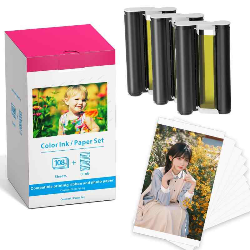 互換 Canon Selphy CP1500 インク/ペーパーセット KL-36IP 3PACK, キャノン 写真用紙 L判, selphy CP1500 CP1300 CP1000 シール用紙, と互換性のある Canonフォトプリンター 光沢紙