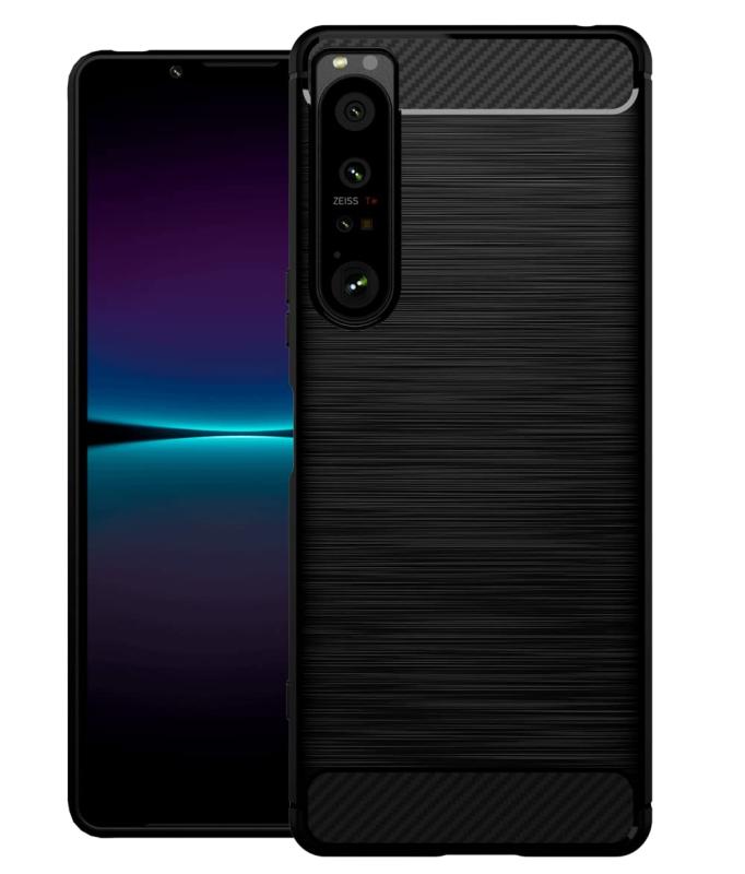 Rakuten - [] Xperia 1 IV ケース Xperia 1 IV SO-51C カバー 衝撃吸収 カーボン 指紋防止 シンプル ソフト 滑り止め xperia 1 iv sog06 防御系のケース 黒