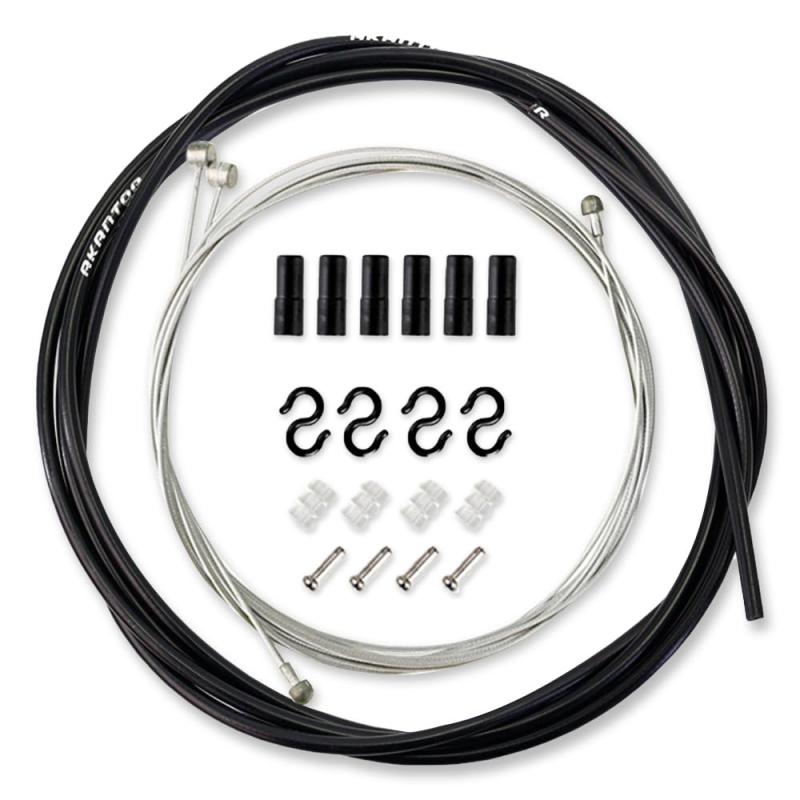 Brake Cable Set for Motorcycles, Road Bikes, Rear Brake Cable, Stainless Steel, Durable, High-Resistant, Replacement Set for Bicycle Repair (Black)
