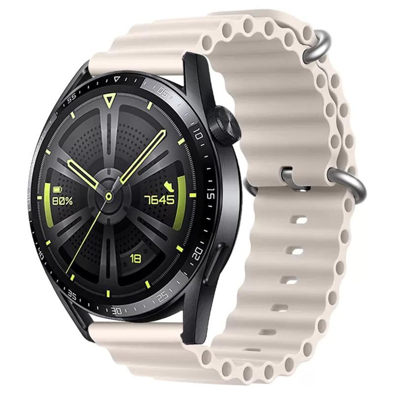 Rakuten - [] 時計バンド ベルト22mm シリコーン バンド Galaxy Watch 3/Gear S3 Classic/Huawei 用海洋スタイルのデザインで、耐水性がありますので、水中でも使用できます。柔軟な素材が手首にフィットし