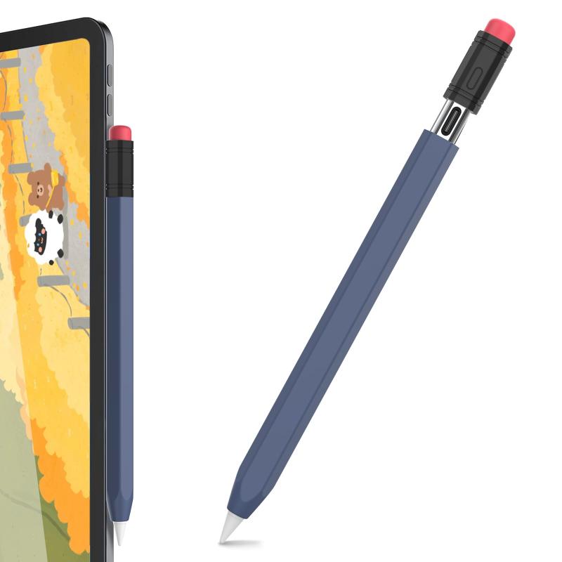 AhaStyle Apple Pencil (USB-C) 用シリコン保護ケース 鉛筆レトロデザイン 柔らかなシリコン材質 Apple Pencil (USB-C)のみに適用