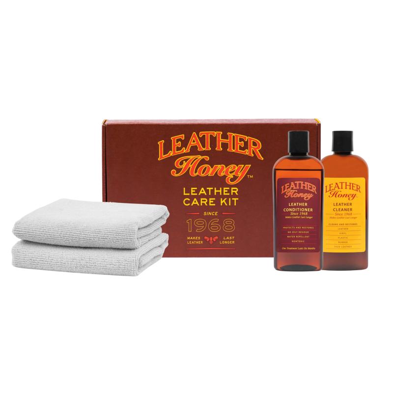 Complete Leather Care Kit Including Leather Conditioner (8 oz), Leather Cleaner (8 oz) and Two Applicator Cloths for use on Le