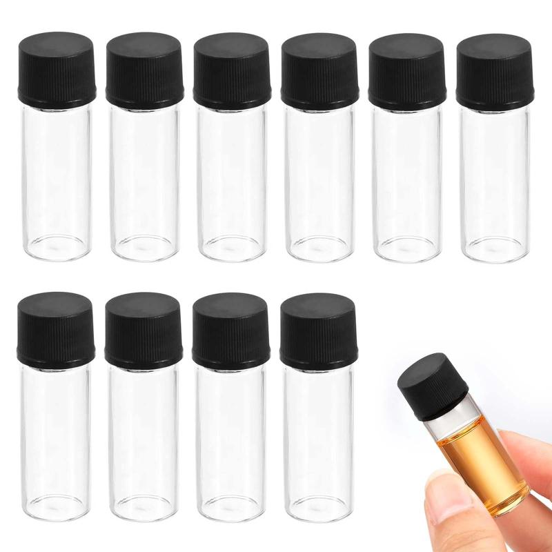 Rakuten - メディアボトル 10pcs 試薬ボトルガラス 2ml 試薬媒体ボトル ねじキャップ付き 再利用可能 メディア保存ボトル ガラスボトル 研究室 ガラスボトル 自宅教室用 (クリア)