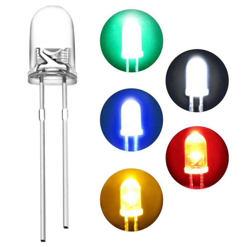 Rakuten - 発光ダイオード 5mm LED ダイオード 透明 高輝度 円型頭部 ダイオードセット